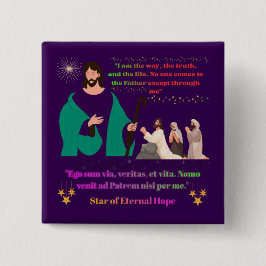 Chapa Cuadrada Estrella de Esperanza Eterna morado oscuro