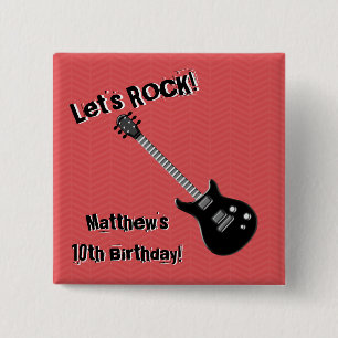 Chapa Cuadrada Estrella de rock de guitarra