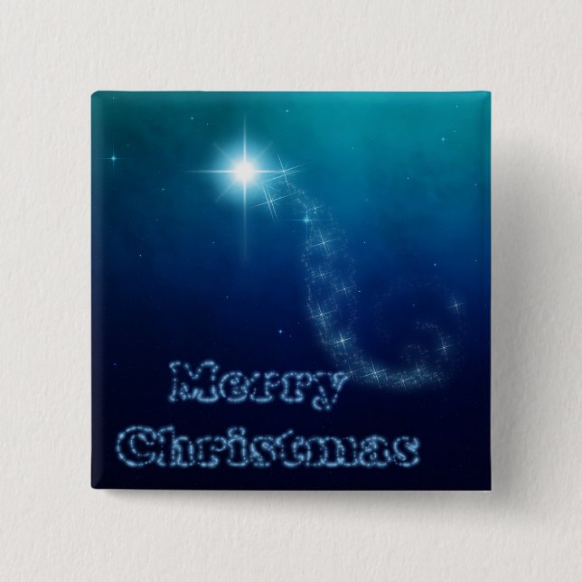 Chapa Cuadrada Estrella del cielo del navidad de Belén (Anverso)