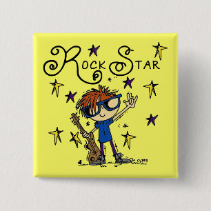Chapa Cuadrada Estrella del rock del muchacho del Redhead