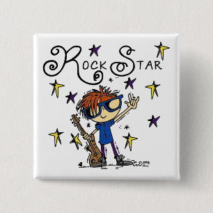 Chapa Cuadrada Estrella del rock del muchacho del Redhead