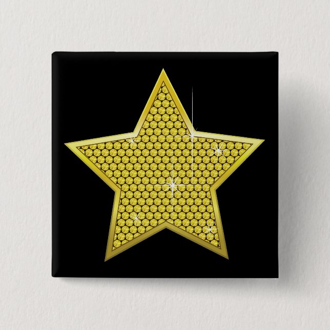 Chapa Cuadrada Estrella dorada chispeante (Anverso)