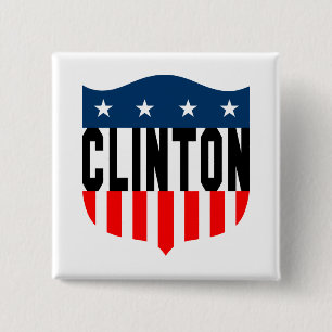 Chapa Cuadrada estrellas de hillary clinton y rayas