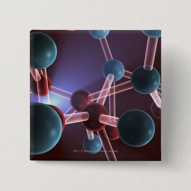 Chapa Cuadrada Estructura molecular del cafeína (Anverso)