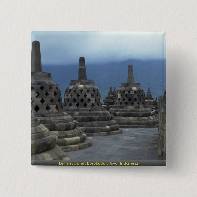 Chapa Cuadrada Estructuras de Bell, Borobudur, Java, Indonesia (Anverso)