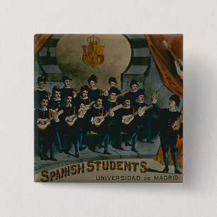 Chapa Cuadrada "Estudiantes españoles, universidad de Madrid"