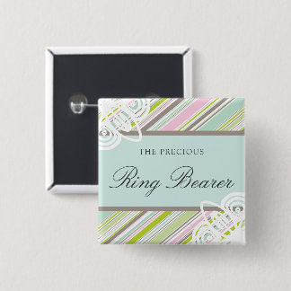 Chapa Cuadrada Etiqueta de nombre Boda RING BEARER Sweet Garden S