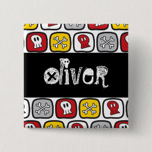 Chapa Cuadrada Etiqueta de nombre de fiesta de cumpleaños de pir