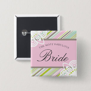 Chapa Cuadrada Etiqueta de nombre de novia Pastel Dulce Jardín Ra