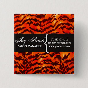 Chapa Cuadrada Etiqueta de nombre de patrón Safari WildLife Stri