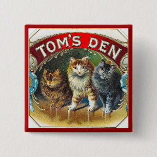 Chapa Cuadrada Etiqueta del cigarro del vintage de la guarida de