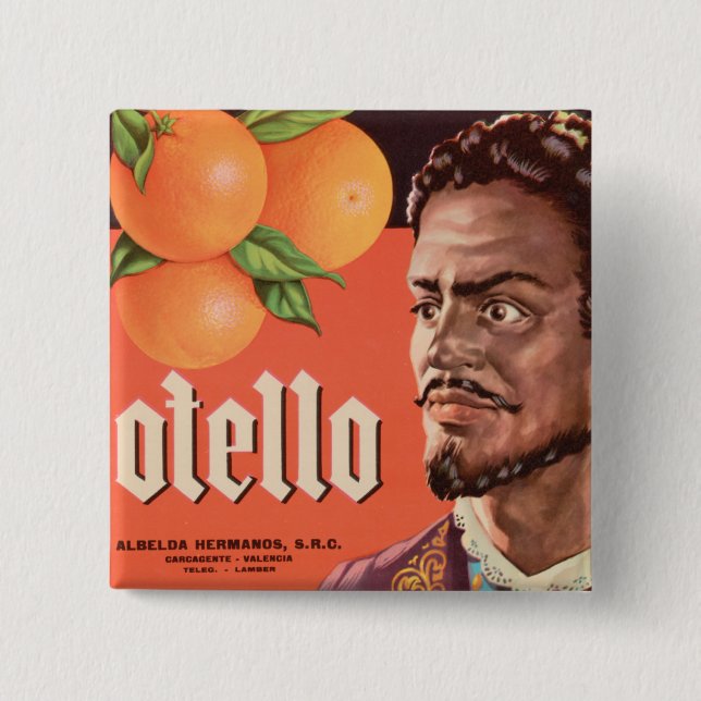 Chapa Cuadrada Etiqueta Naranja de Otello (Anverso)