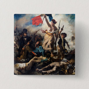 Chapa Cuadrada Eugene Delacroix - La Libertad Guiando al Pueblo