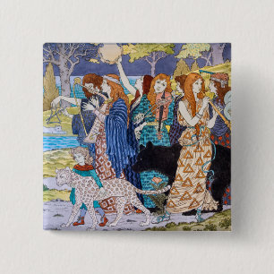 Chapa Cuadrada Eugene Grasset - Panel Decorativo Armonía