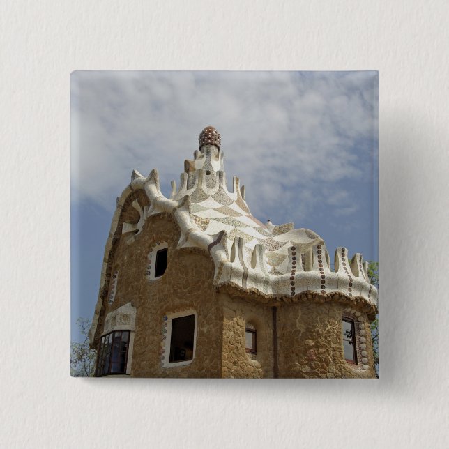 Chapa Cuadrada Europa, España, Cataluña, Barcelona. Park Guell, (Anverso)