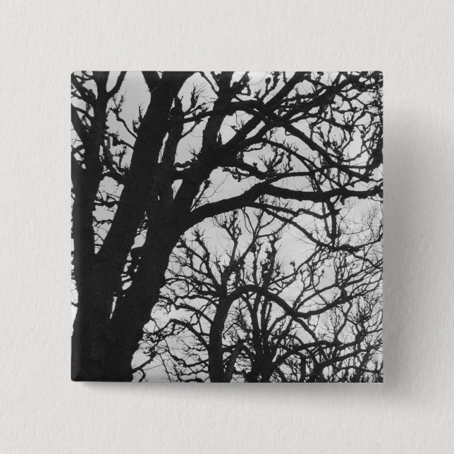 Chapa Cuadrada Europa, Francia, París. Árboles de invierno, Marco (Anverso)