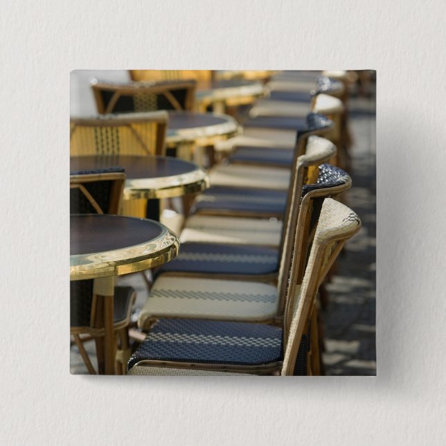 Chapa Cuadrada Europa, Francia, París, Estrasburgo: Mesas de café (Anverso)