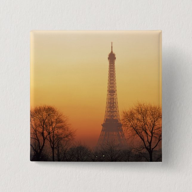 Chapa Cuadrada Europa, Francia, París. Torre Eiffel (Medio (Anverso)