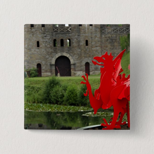 Chapa Cuadrada Europa, Gales, Cardiff. Castillo de Cardiff. Galés (Anverso)