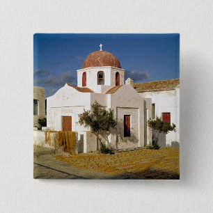 Chapa Cuadrada Europa, Grecia, Mykonos. Redes de pesca secas en e