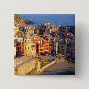 Chapa Cuadrada Europa, Italia, Cinque Terre. Pueblo de Vernazza