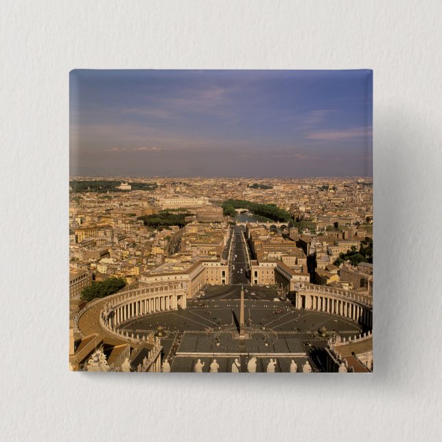Chapa Cuadrada Europa, Italia, Roma, El Vaticano. Vista desde St. (Anverso)