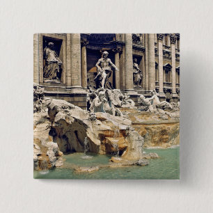Chapa Cuadrada Europa, Italia, Roma. Monedas esparcidas en el fon