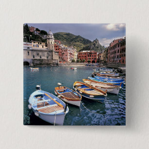 Chapa Cuadrada Europa, Italia, Vernazza. Barcos pintados brillant