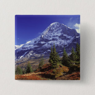 Chapa Cuadrada Europa, Suiza, Eiger. Abundan los colores de otoñ