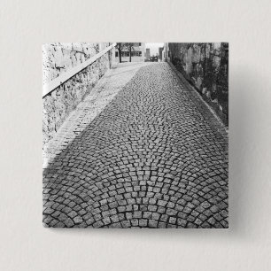 Chapa Cuadrada Europa, Suiza, Zurich. Calle empedrada,