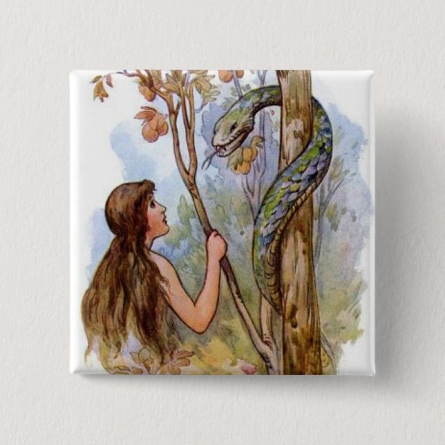 Chapa Cuadrada Eve y la serpiente (Anverso)