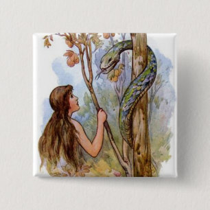 Chapa Cuadrada Eve y la serpiente