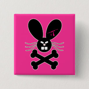 Chapa Cuadrada Evil Emo Bunny Crossbone