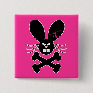 Chapa Cuadrada Evil Emo Bunny Crossbone