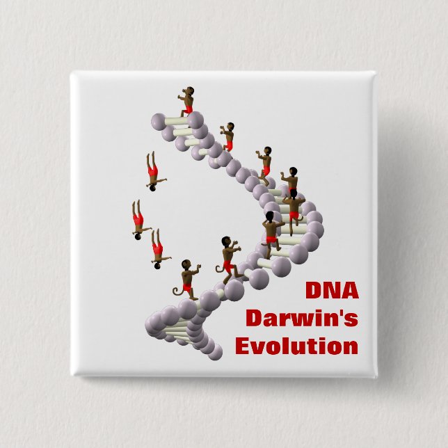 Chapa Cuadrada Evolución de la DNA Darwin (Anverso)