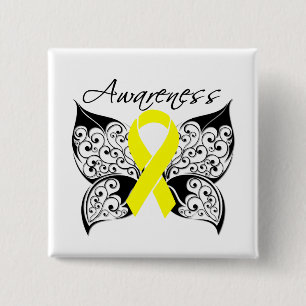 Chapa Cuadrada Ewing Sarcoma Butfly Ribbon
