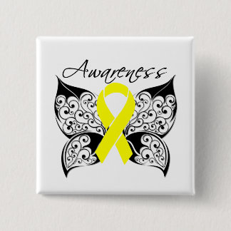 Chapa Cuadrada Ewing Sarcoma Butfly Ribbon