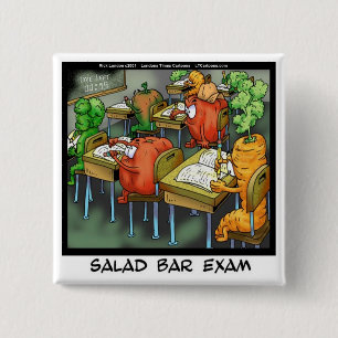 Chapa Cuadrada Examen del bar de ensaladas divertido