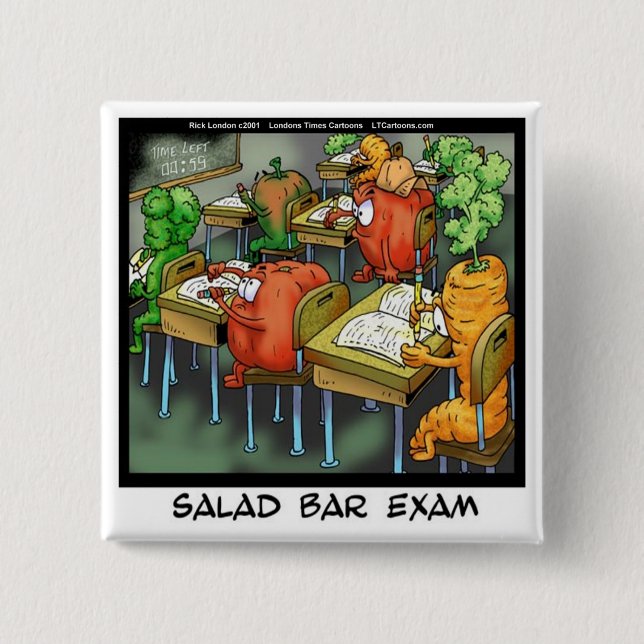 Chapa Cuadrada Examen del bar de ensaladas divertido (Anverso)