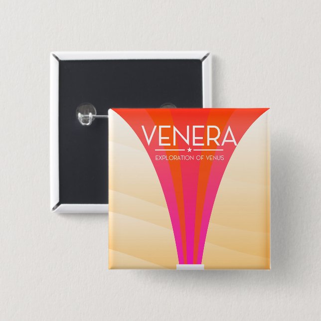 Chapa Cuadrada Exploración Venera de Venus (Anverso y reverso)