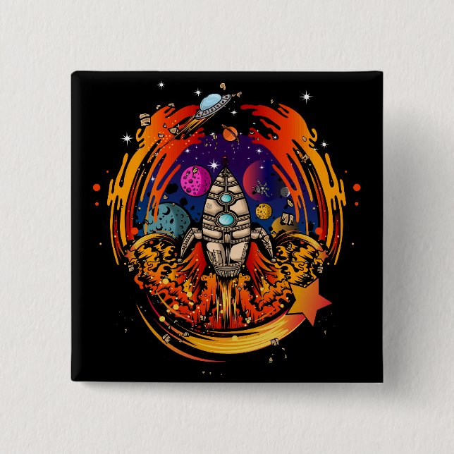 Chapa Cuadrada Explosión en el espacio (Anverso)