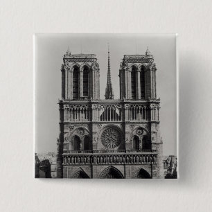 Chapa Cuadrada Fachada de Notre-Dame, París, fin del siglo XIX
