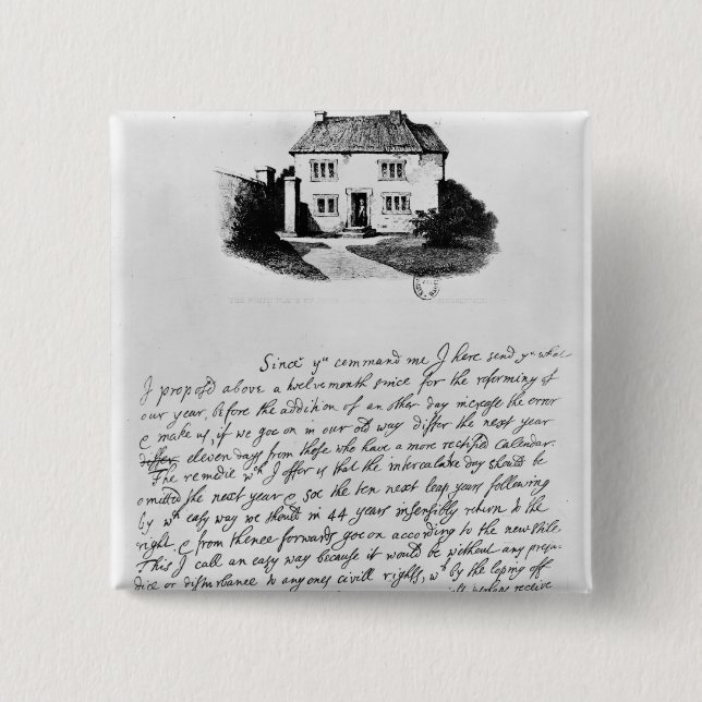 Chapa Cuadrada Facsímil de la letra que ilustra la casa adentro (Anverso)