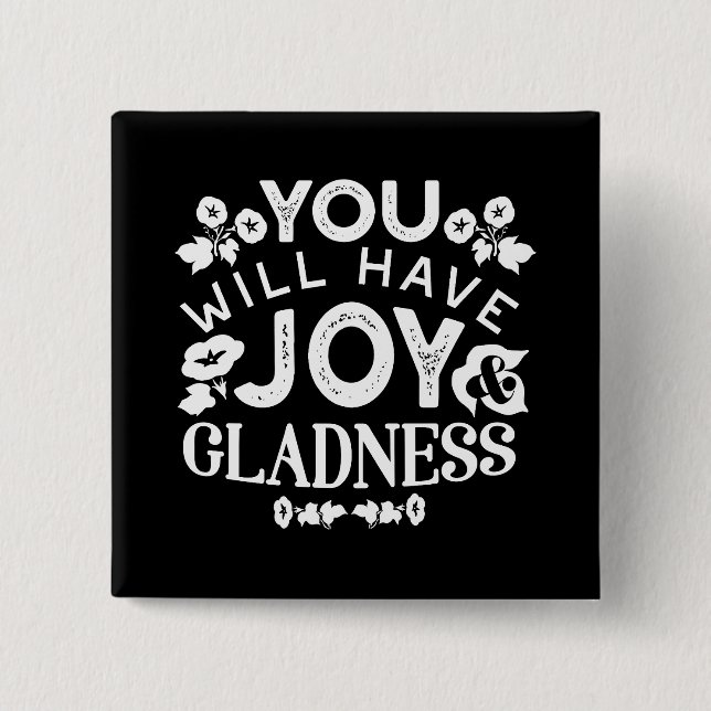 Chapa Cuadrada Faith and Happiness – Joy and Gladness Quotes (Anverso)