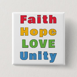 Chapa Cuadrada Faith Hope Love Unity