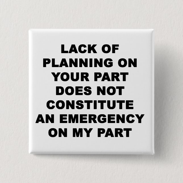 Chapa Cuadrada Falta de planificación (Anverso)