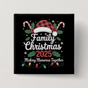 Chapa Cuadrada Familia Navidad 2025 Equipo Grupo Familiar Coincid