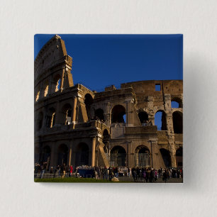 Chapa Cuadrada Famoso Coliseo en Roma Italia Punto de Referencia