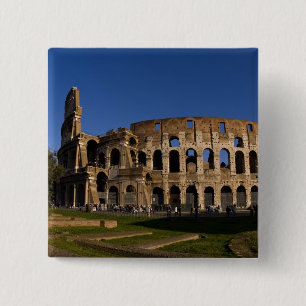 Chapa Cuadrada Famoso Coliseo en Roma Italia Punto de Referencia