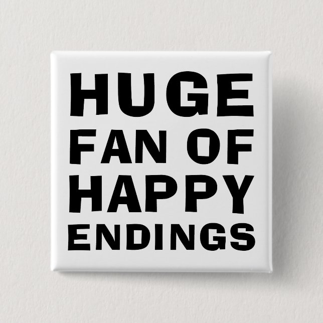 Chapa Cuadrada Fan enorme feliz (Anverso)